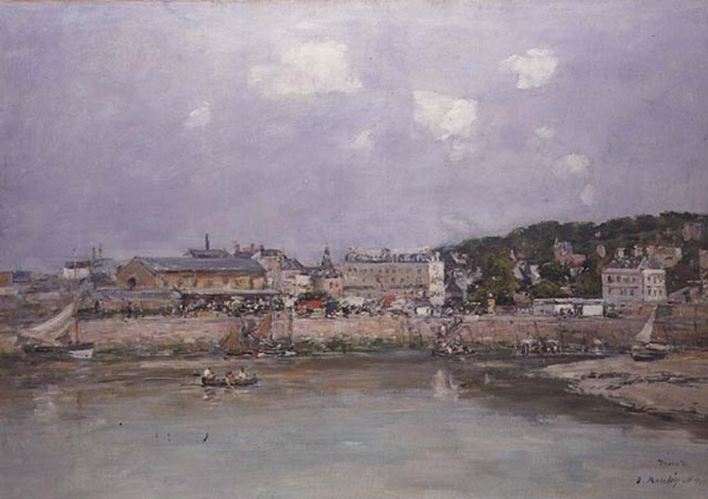 Detail of The Harbour at Trouville, 1884 by Eugene Louis Boudin