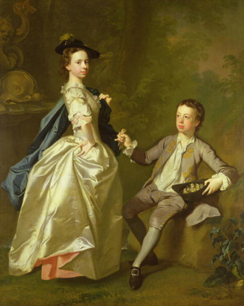 Detail of The Hon. Rachel Hamilton and her brother, the Hon. Charles Hamilton by Allan Ramsay
