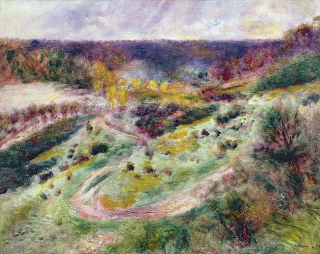 Detail of Landscape at Wargemont by Pierre Auguste Renoir