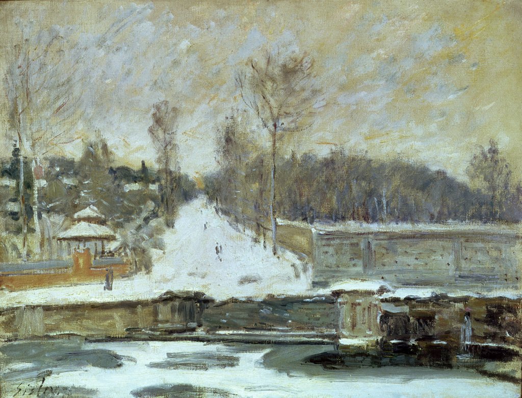 Detail of The Watering Place at Marly-le-Roi, 1875 by Alfred Sisley