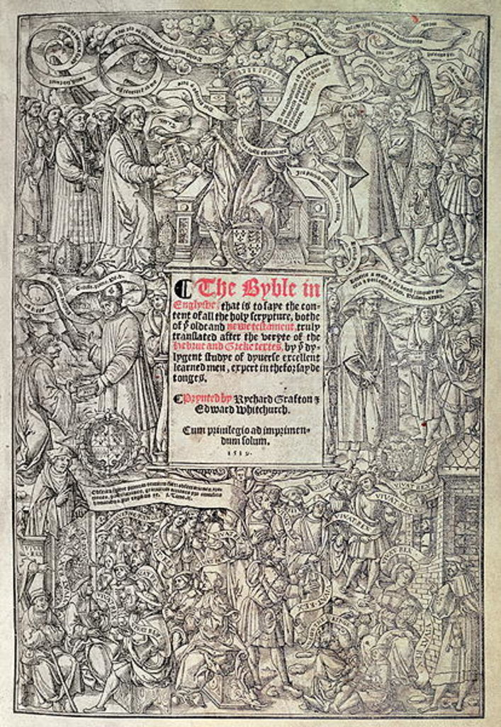 Detail of Titlepage introducing English translation of the Great Bible by English School
