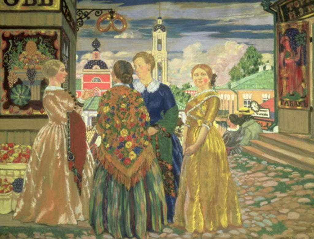 Detail of Merchant Women by Boris Mihajlovic Kustodiev