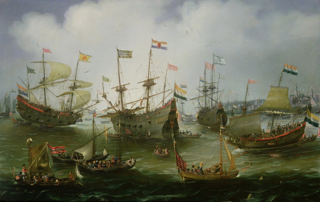 Detail of The Return to Amsterdam of the Second Expedition to the East Indies on 19th July 1599 by Andries van Eertvelt