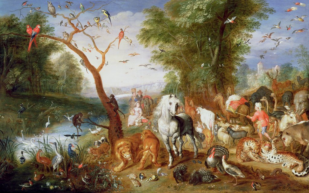 Detail of The Animals entering Noah's Ark by Jan van the Younger Kessel