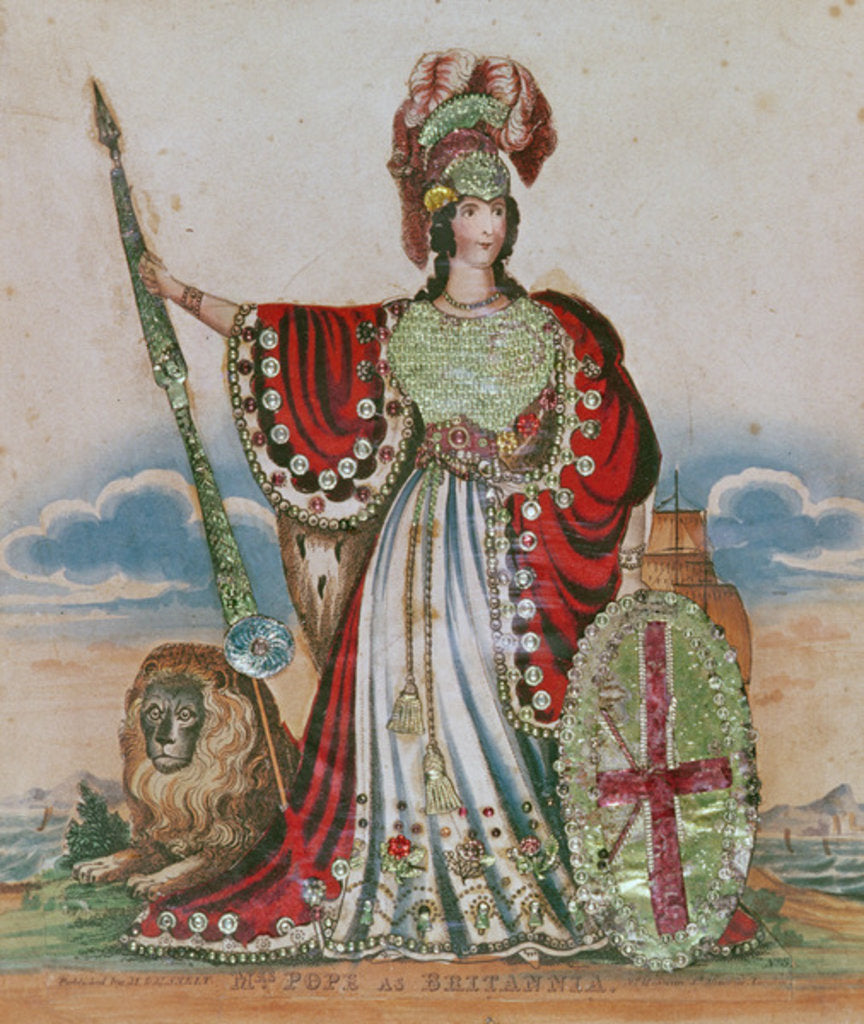 Detail of Mrs. Pope as Britannia by English School