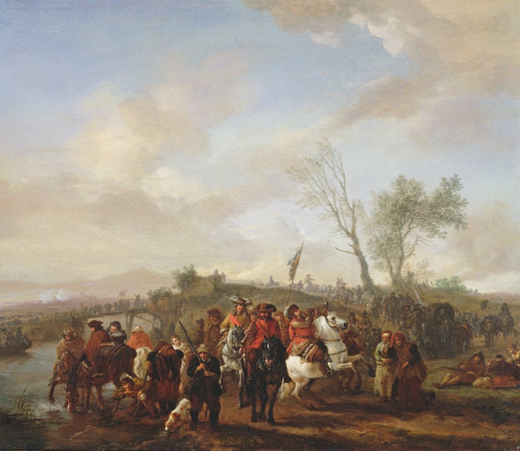 Detail of An army on the march by Philips Wouwermans or Wouwerman