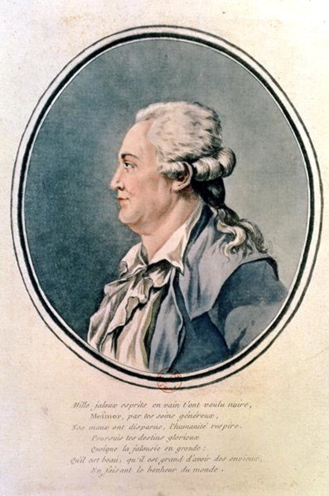 Detail of Portrait of Franz Anton Mesmer the Austrian physician and founder of Mesmerism by French School