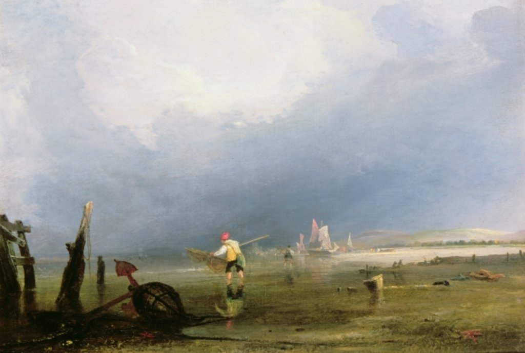 Detail of Beach at Shoreham by Anthony Vandyke Copley Fielding