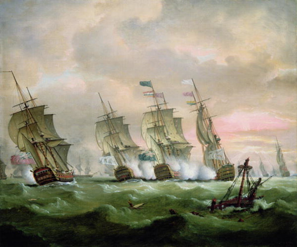 Detail of Admiral Sir Edward Hawke defeating Admiral M. de Conflans in the Bay of Biscay by Thomas Luny