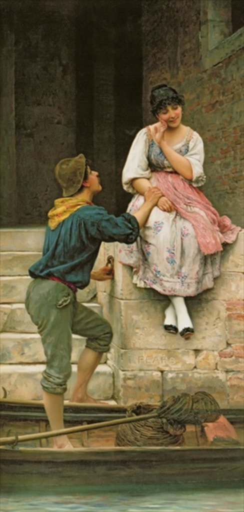 Detail of The Fisherman's Wooing by Eugen von Blaas