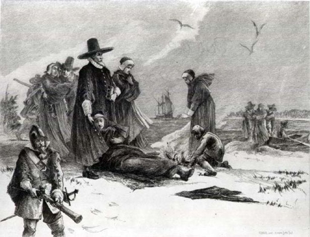 Detail of Pilgrims by H. Faber