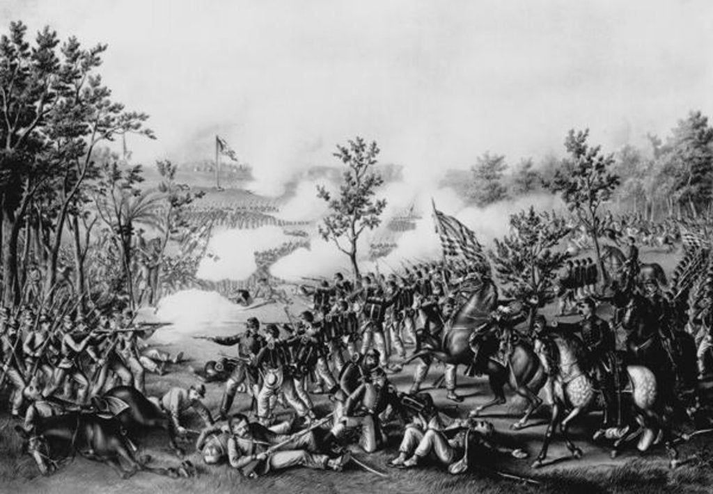 Detail of The Death of General James B. Mcpherson at The Battle of Atlanta, July 22nd, 1864, pub. by Kurz & Allison, Chicago, 1888 by American School