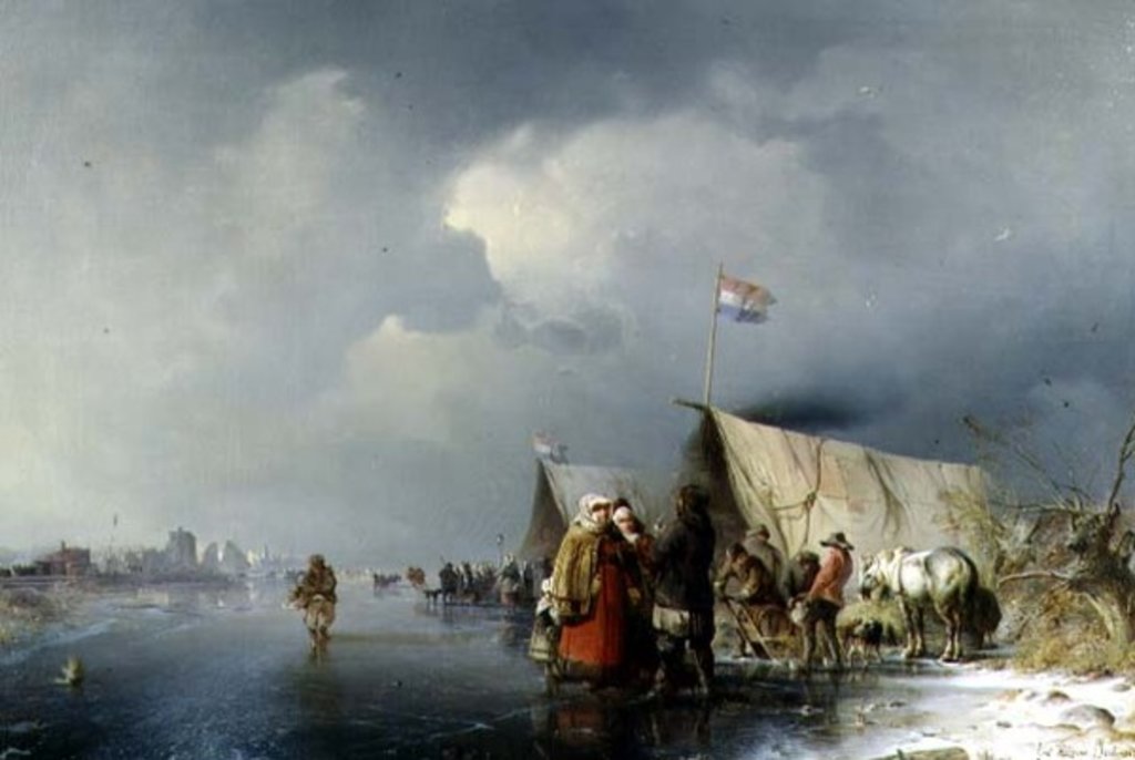 Detail of Dutch Encampment on the Ice, 1849 by Carl Hilgers