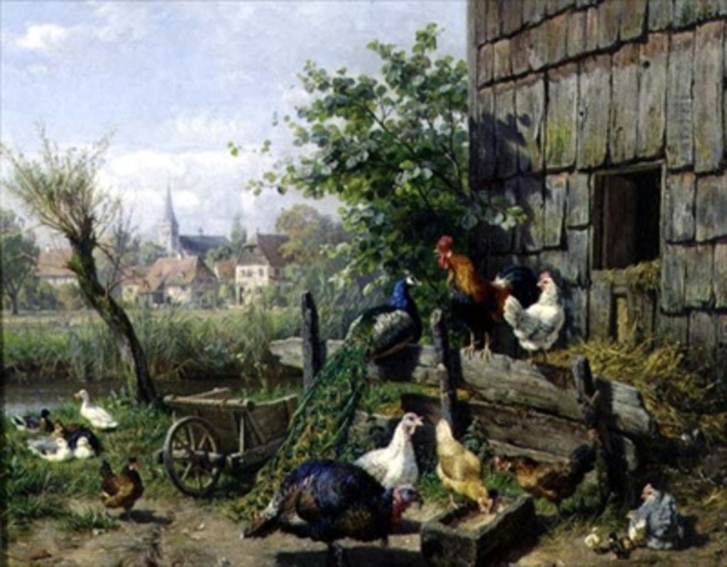 Detail of The Farmyard, 1898 by Carl Jutz