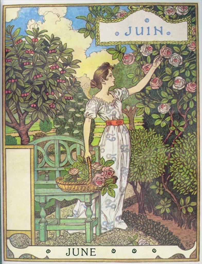 Detail of June by Eugene Grasset