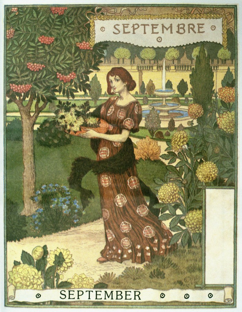 Detail of September by Eugene Grasset