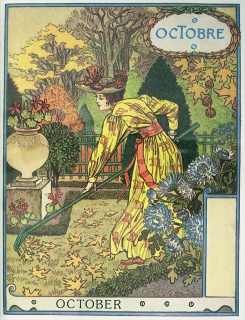 Detail of October by Eugene Grasset