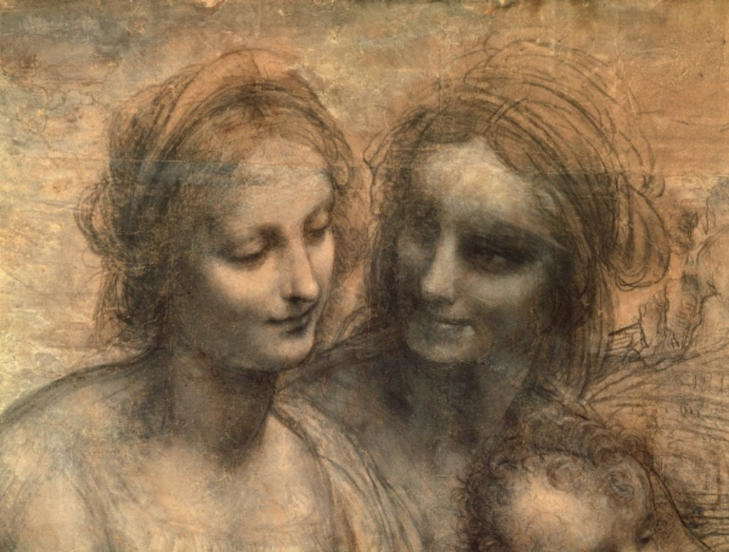 Detail of Detail of the Heads of the Virgin and St. Anne by Leonardo da Vinci
