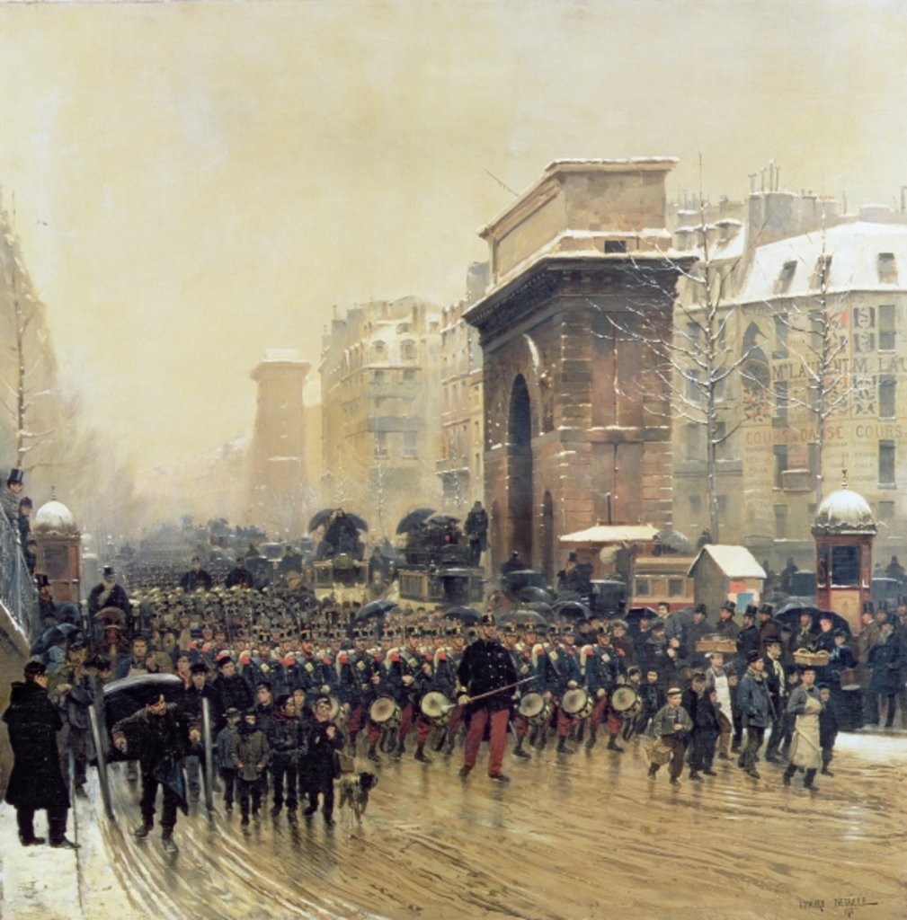 Detail of The Passing Regiment, 1875 by Jean-Baptiste Edouard Detaille