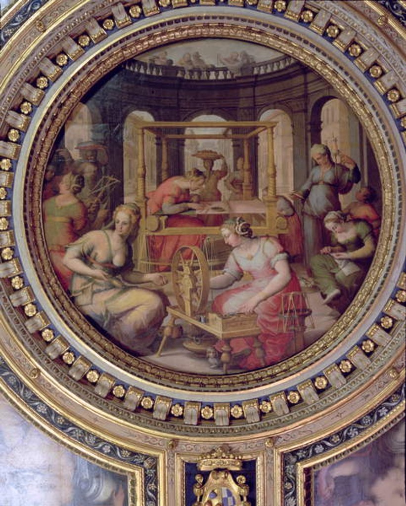 Detail of Penelope at her loom by Jan van der Straet