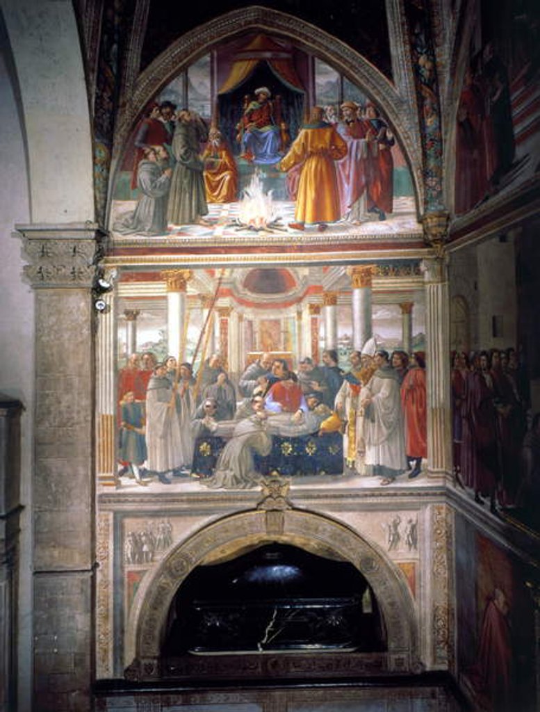 The Trial by Fire and the Death of St. Francis, from Life of St. Francis Cycle, 1480-85 by Domenico Ghirlandaio