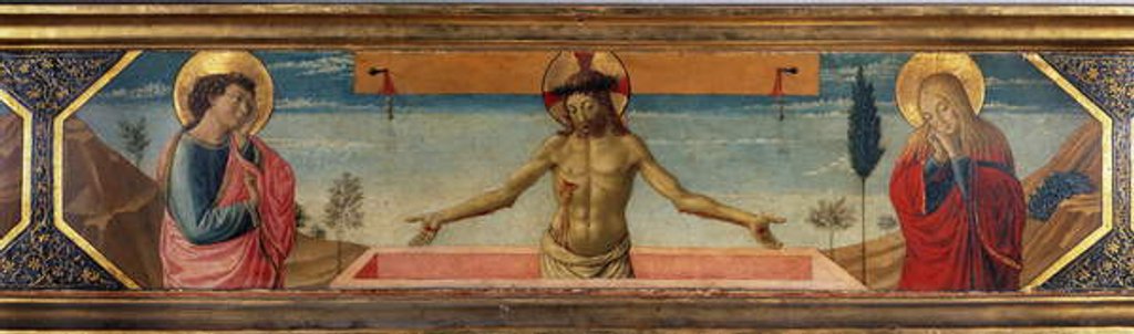 Detail of The Christ in the tomb, Predella by Benozzo di Lese di Sandro Gozzoli