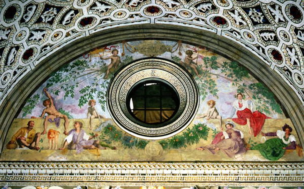 Detail of Lunette from the interior of the villa depicting, Vertumnus and Pomona by Jacopo Pontormo