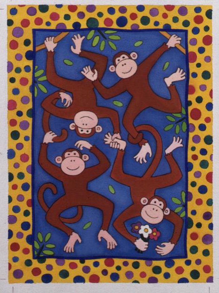 Detail of Cheeky Monkeys by Cathy Baxter