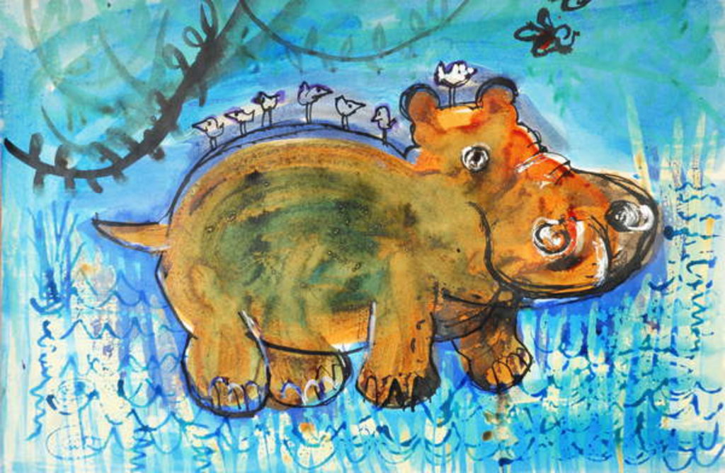 Detail of Hippopotamus by Brenda Brin Booker