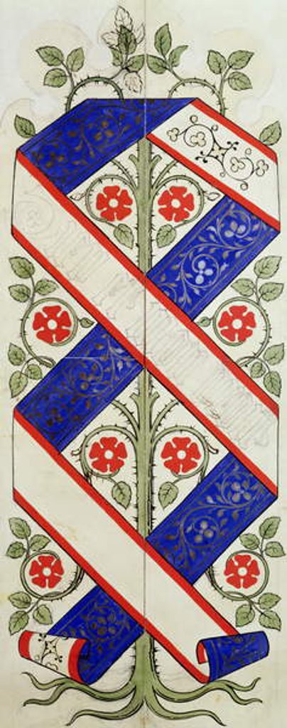 Detail of Wallpaper design for the House of Lords' Library by Augustus Welby Northmore Pugin