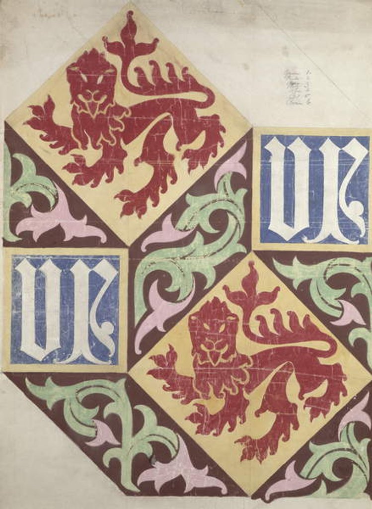 Detail of Floor design for the Houses of Parliament by Augustus Welby Northmore Pugin