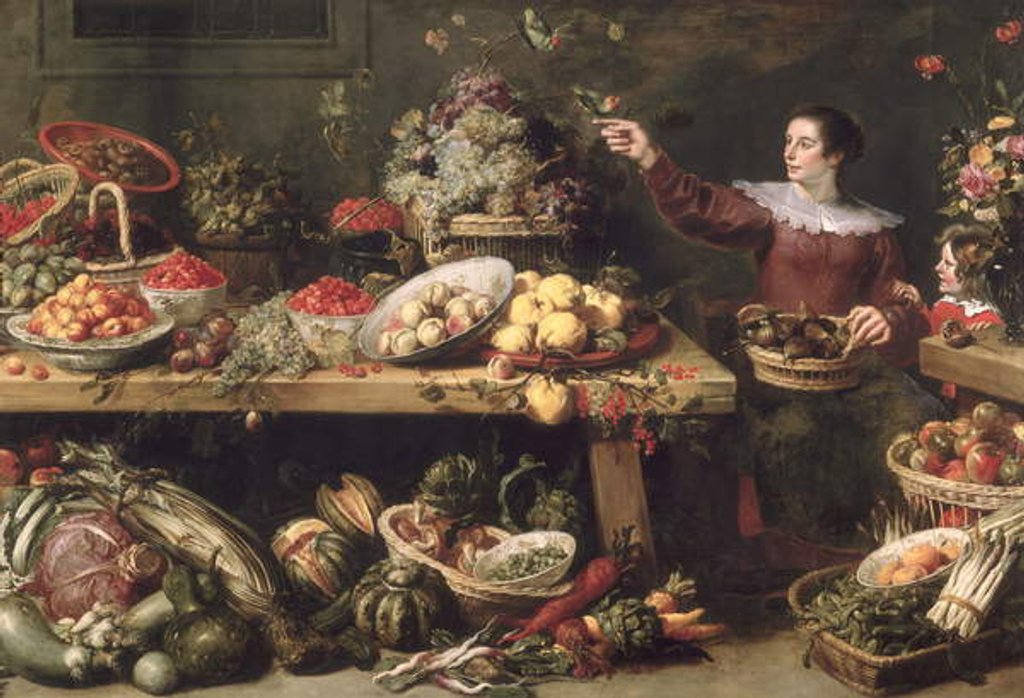 Detail of Still Life with Fruit and Vegetables by Frans Snyders or Snijders