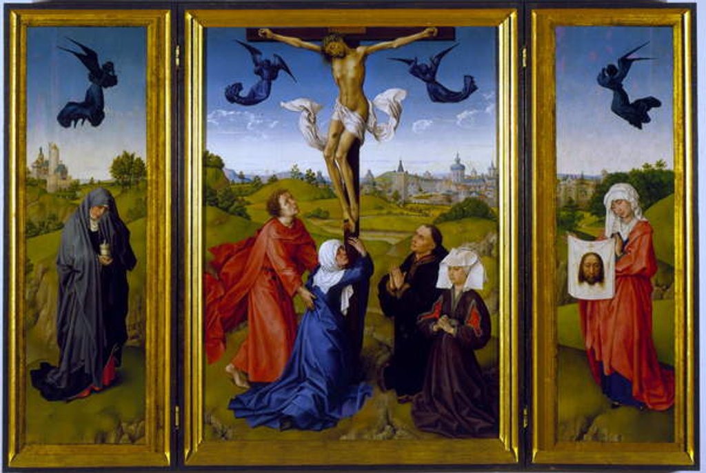 Detail of Crucifixion triptych with St. Mary Magdalene, St. Veronica and unknown Patrons, c.1440-45 by Rogier van der Weyden