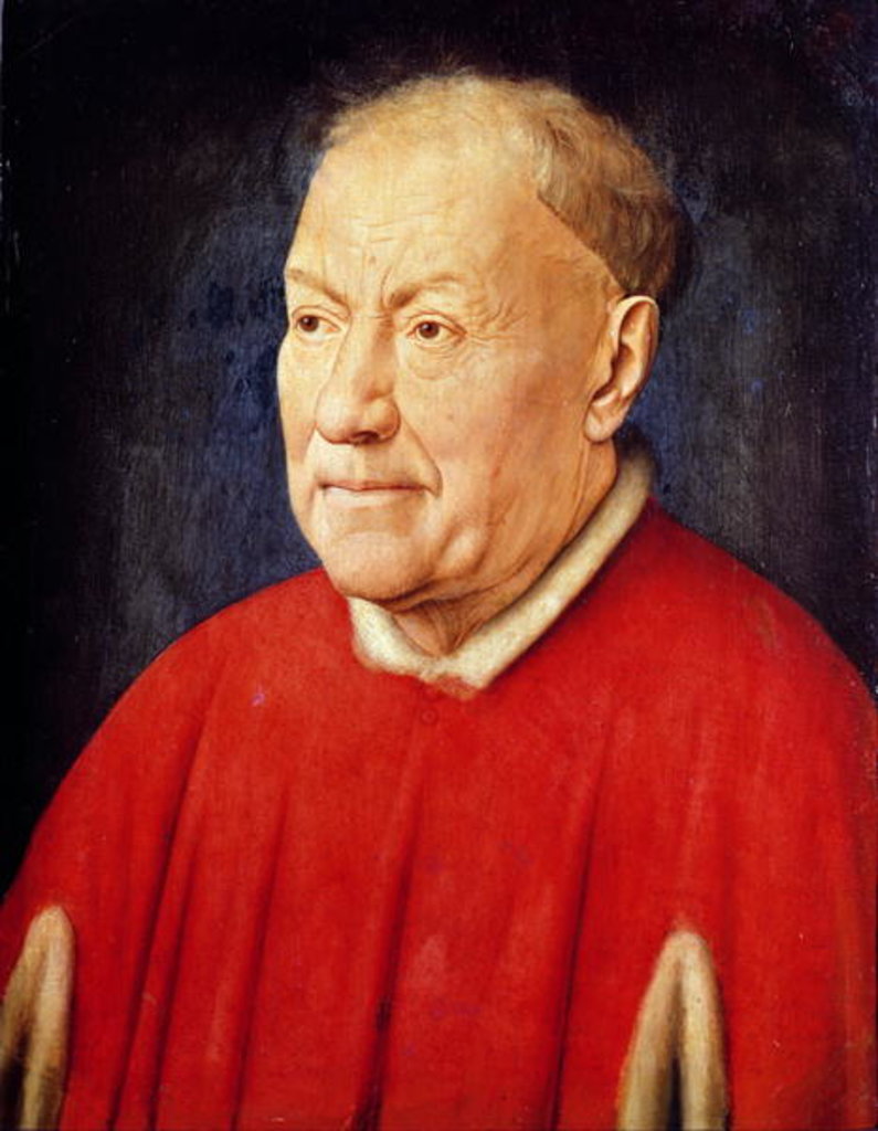 Detail of Portrait of Cardinal Albergati by Jan van Eyck