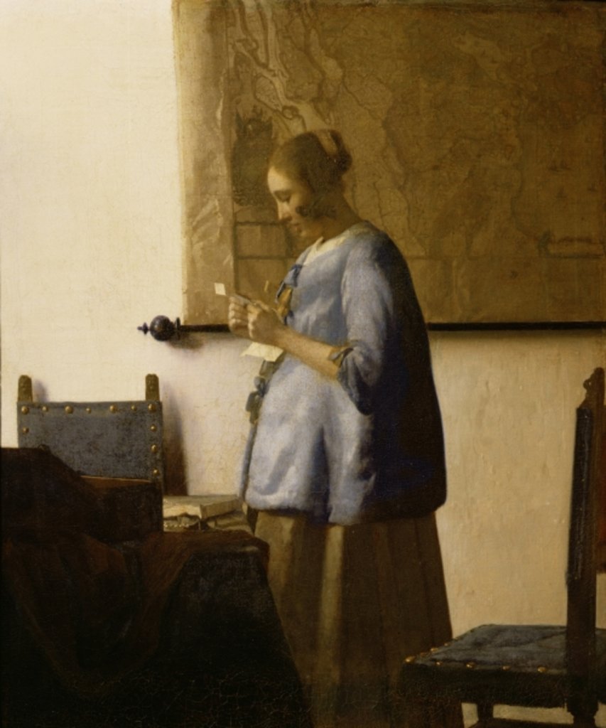 Detail of Woman Reading a Letter, c.1662-63 by Jan Vermeer