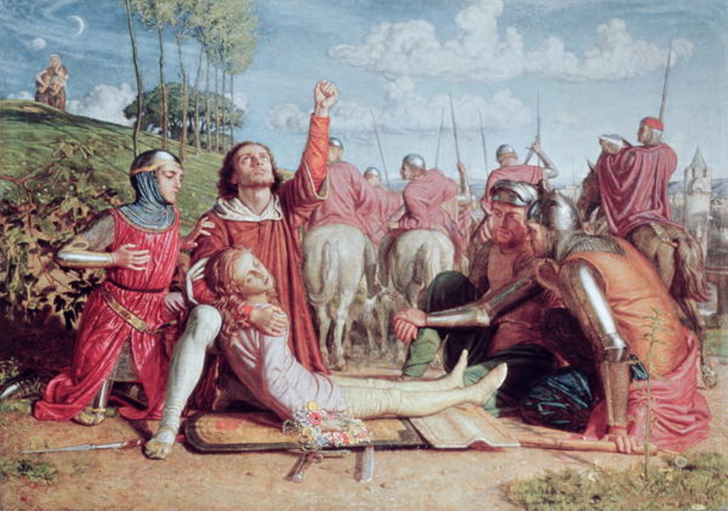 Detail of Rienzi Vowing to Obtain Justice for the Death of his Young Brother, Slain in a Skirmish between the Colonna and Orsini Factions by William Holman Hunt