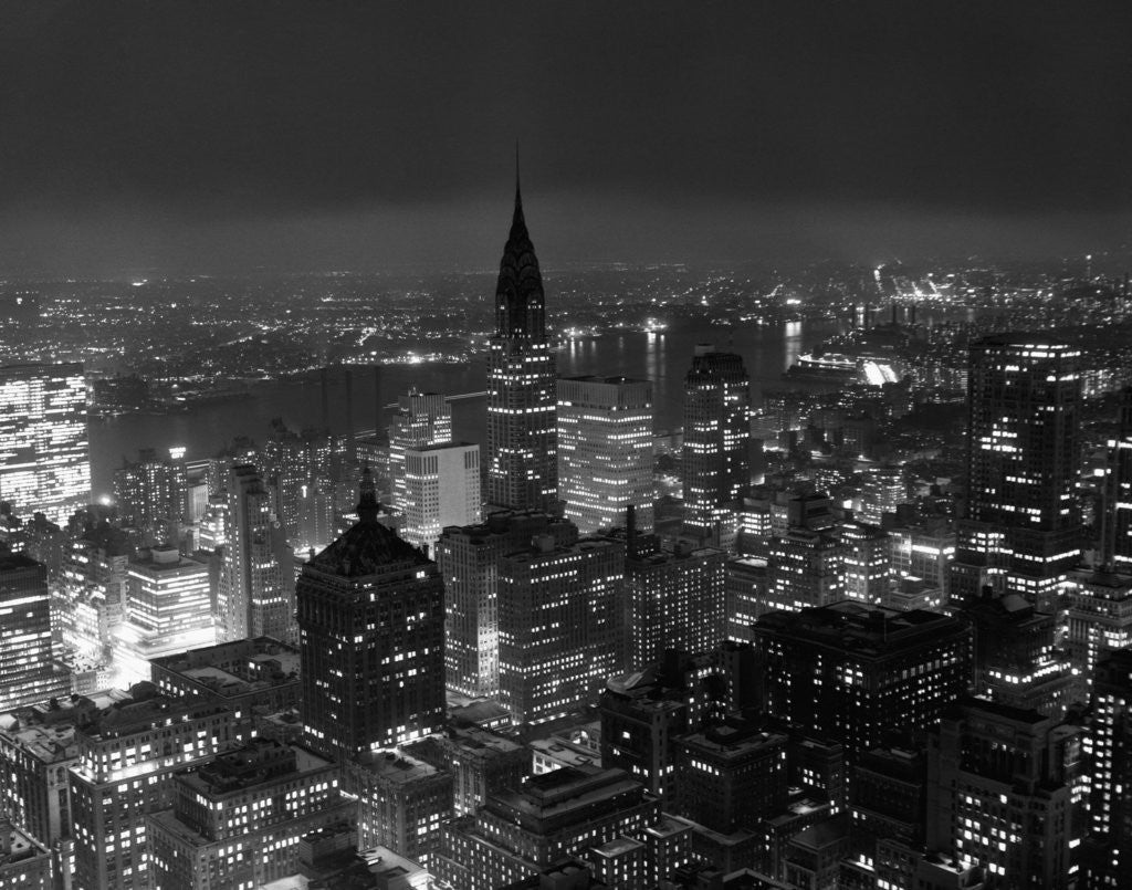 Detail of New York City at Night by Anonymous
