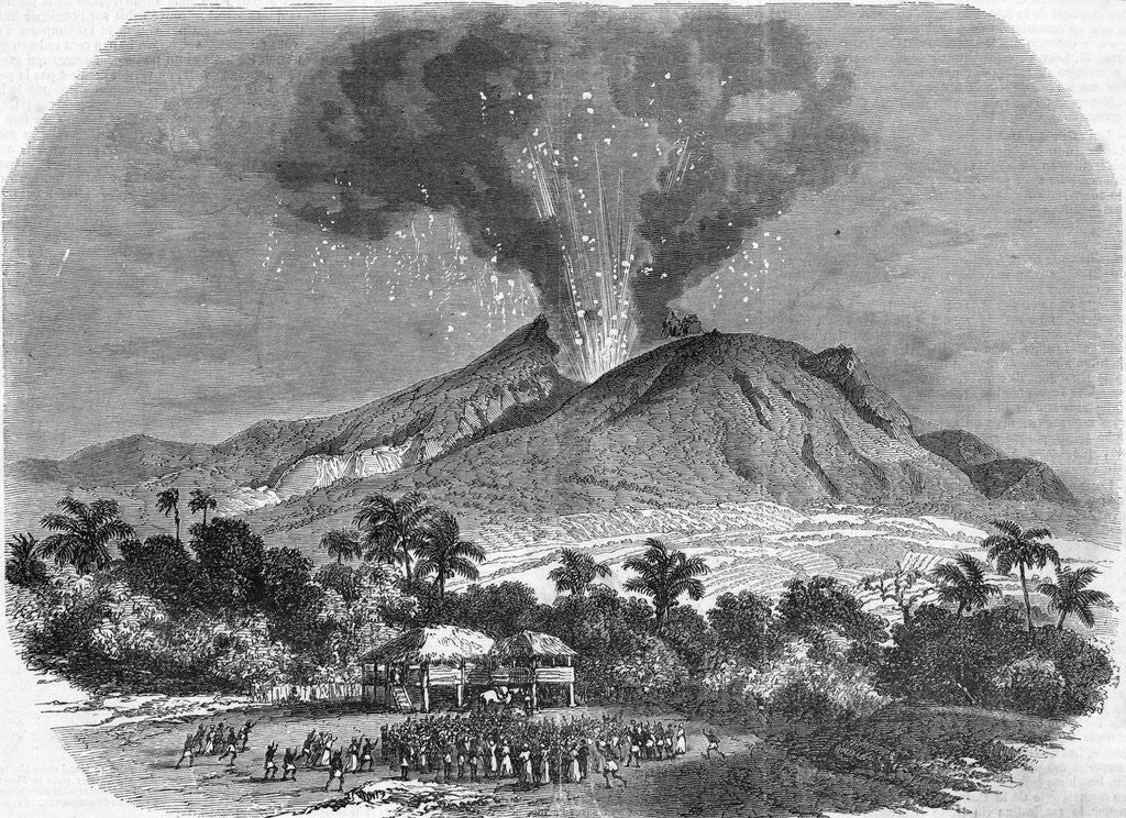 Detail of Eruption of Mount Pelee, in the Island of Martinique Engraving by Anonymous