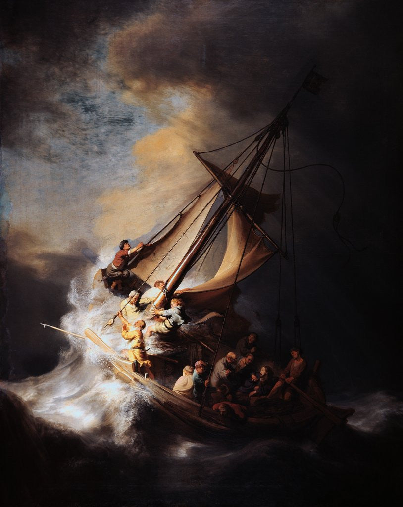 Detail of Storm on the Sea of Galilee by Rembrandt van Rijn