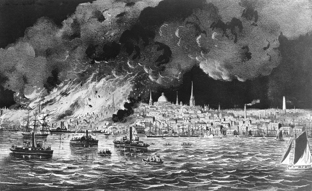 Detail of Great Fire at Boston by Anonymous