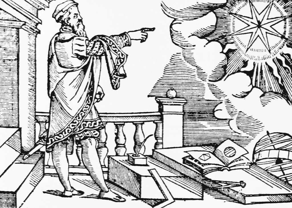 Detail of Princely astronomer. Woodcut (BPA #193, pg.18) by Anonymous
