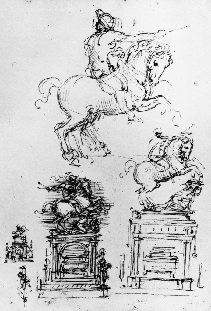 Detail of Study for the Trivulzio Monument by Leonardo da Vinci