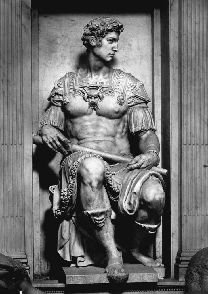 Detail of Detail of Giuliano de' Medici from the Tomb of Giuliano de' Medici by Michelangelo Buonarroti