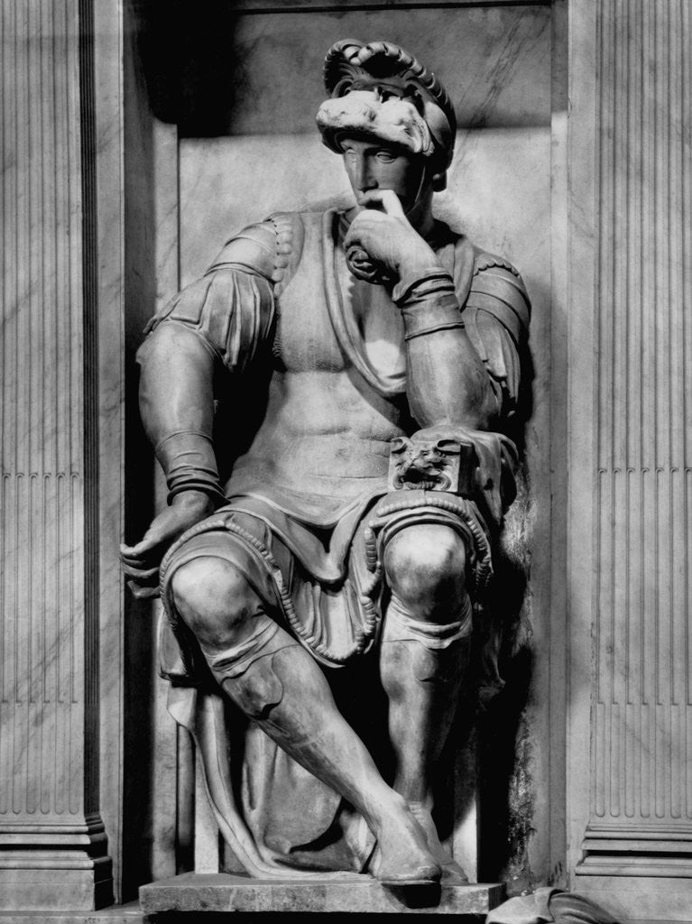 Detail of Detail of Lorenzo de' Medici from the Tomb of Lorenzo de' Medici by Michelangelo Buonarroti