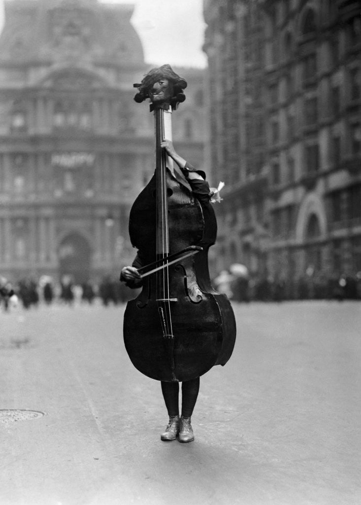 Detail of Walking Violin in Philadelphia Mummers' Parade, 1917 by Corbis