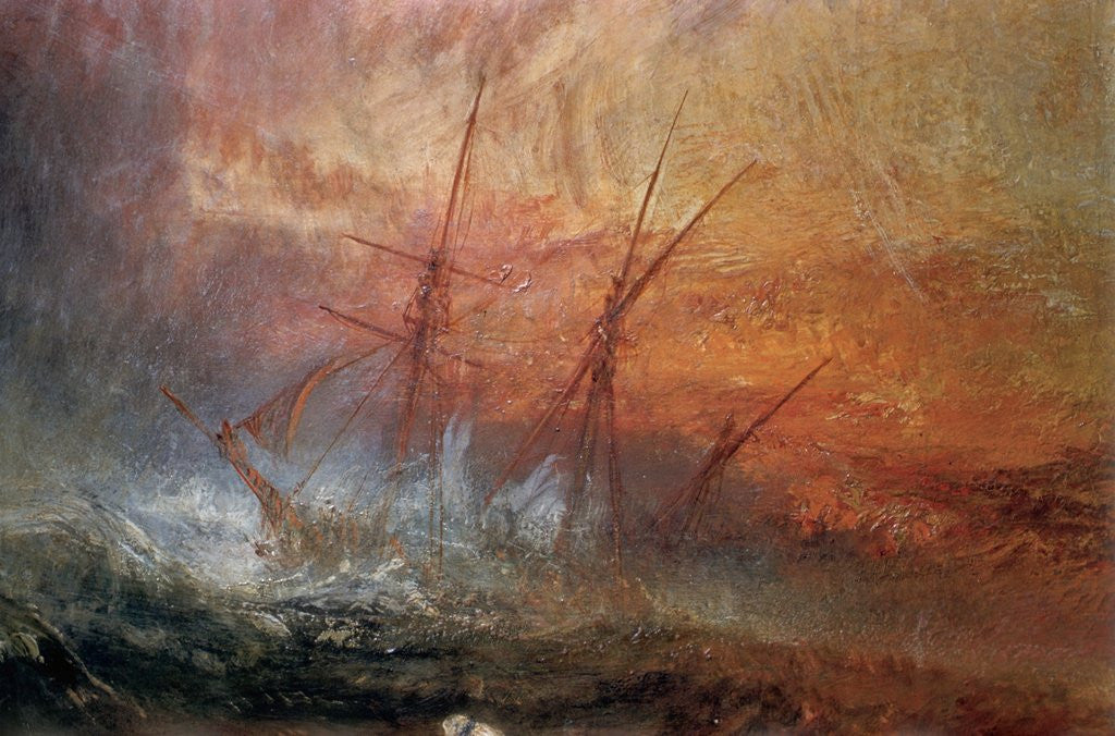 Detail of Detail of Sailing Ship from The Slave Ship by Joseph Mallord William Turner