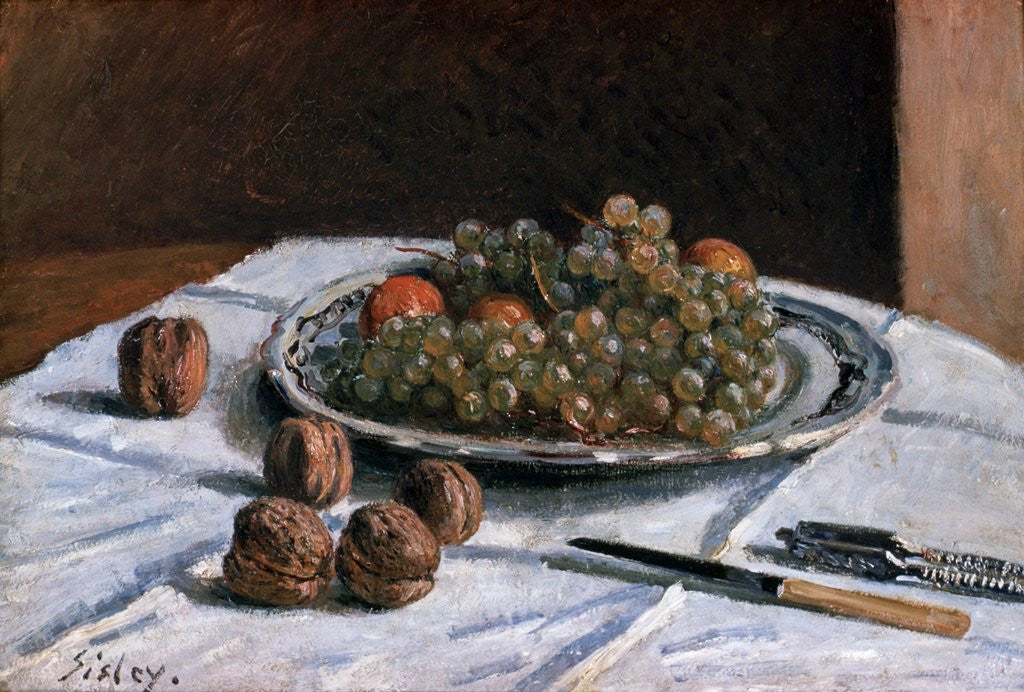 Detail of Grapes and Walnuts by Alfred Sisley