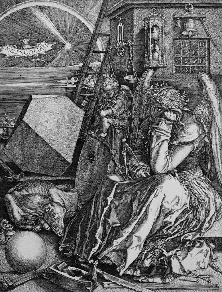 Detail of Melancholia I by Albrecht Dürer