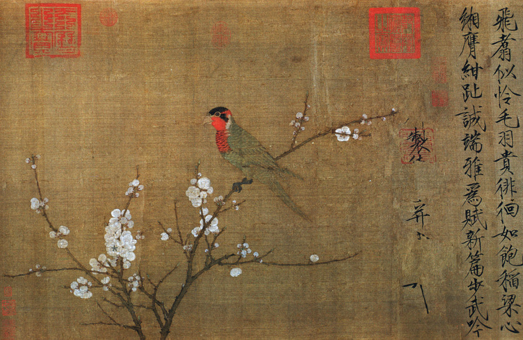 Detail of The Five-Colored Parakeet by Emperor Hui-tsung