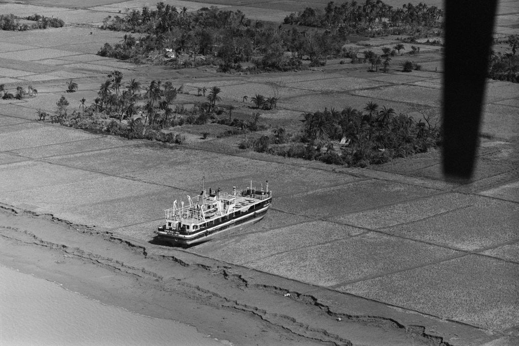 Detail of Steamer Beached on Field After Cyclone by Anonymous